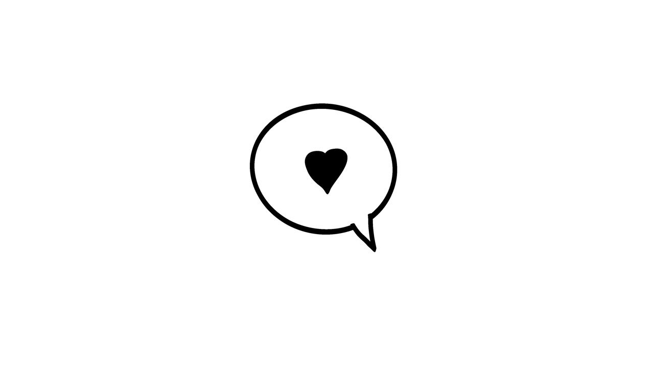 Hand-Drawn Speech Bubble with Heart Icon