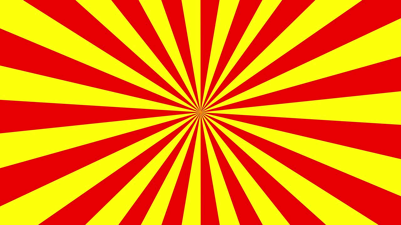 Abstract animation of red and yellow sunburst for background.