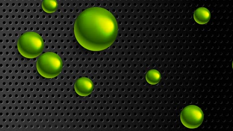 green glossy beads on black perforated background motion design