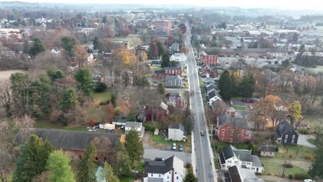 neighborhood in usa during late autumn season