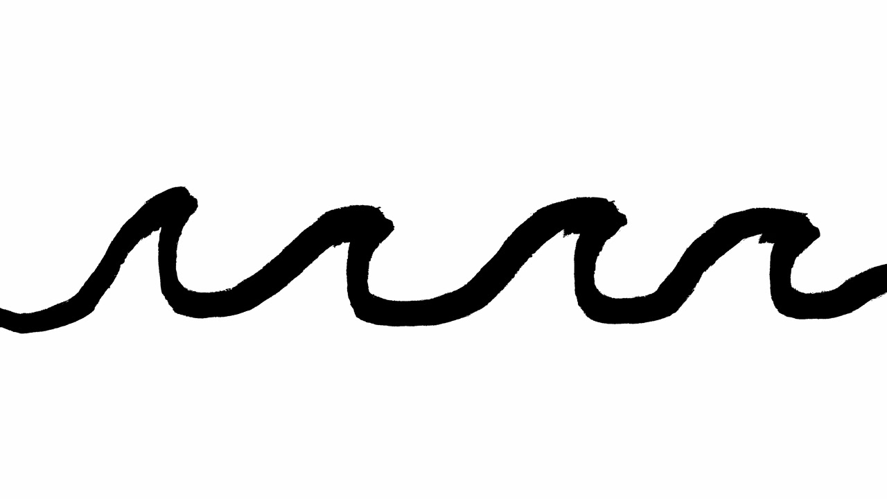 Linea ondulata nera animata su sfondo bianco