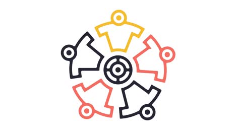 animación de icono de trabajo en equipo