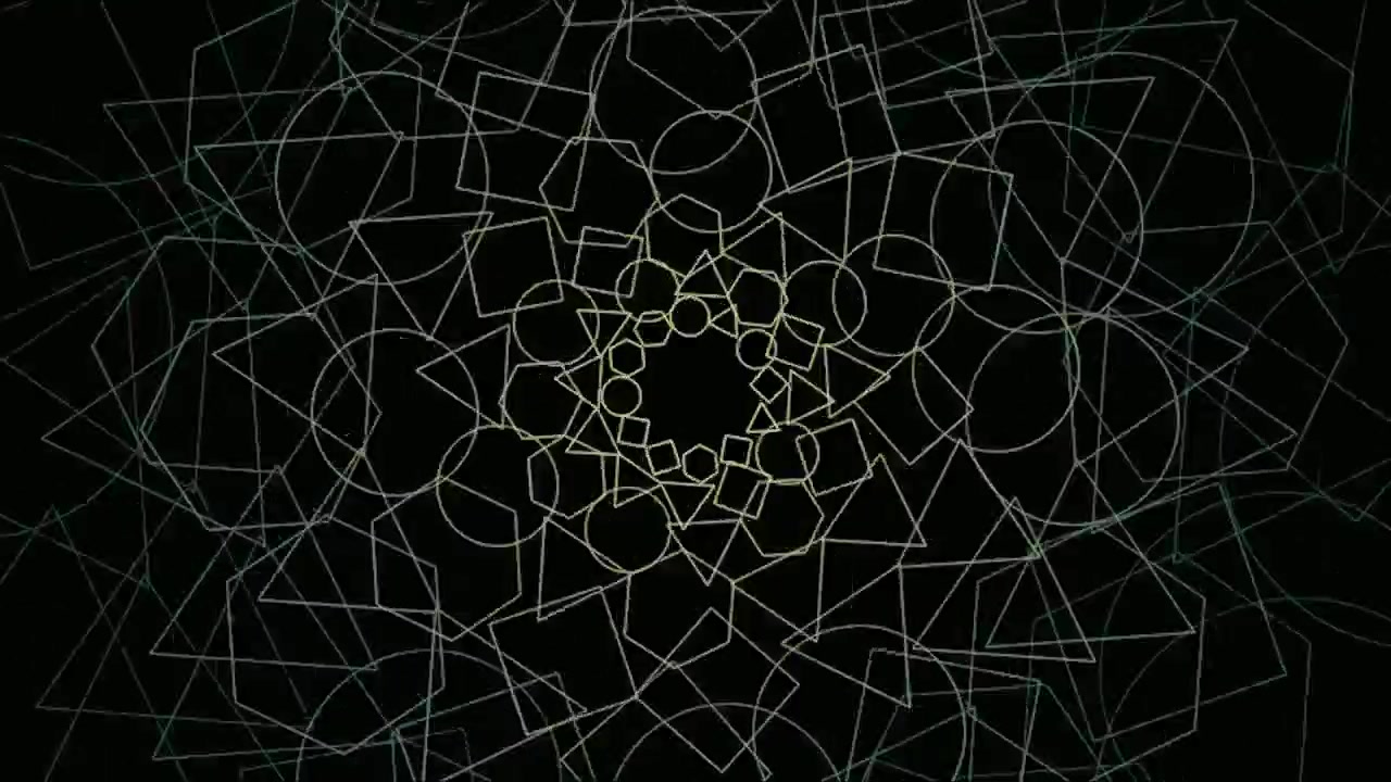 Abstract Geometric Pattern Rotating in a Symmetrical Mandala Design