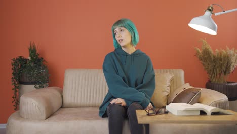 lonely and sad young woman.