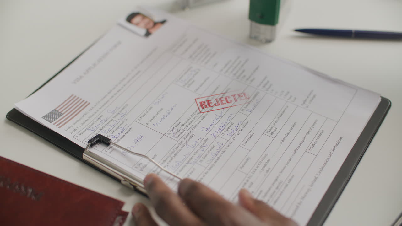Visa Officer Stamping Rejection on Application Form during Review Process