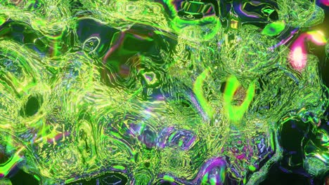 abstract fluid moves in a stream. green color. 3d animation of seamless loop