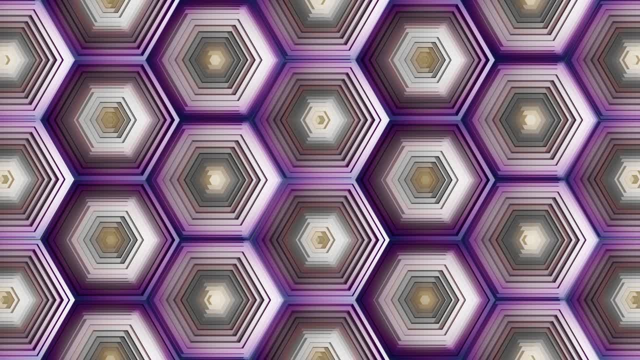 múltiples formas de hexágono de colores tridimensionales de fondo animado.