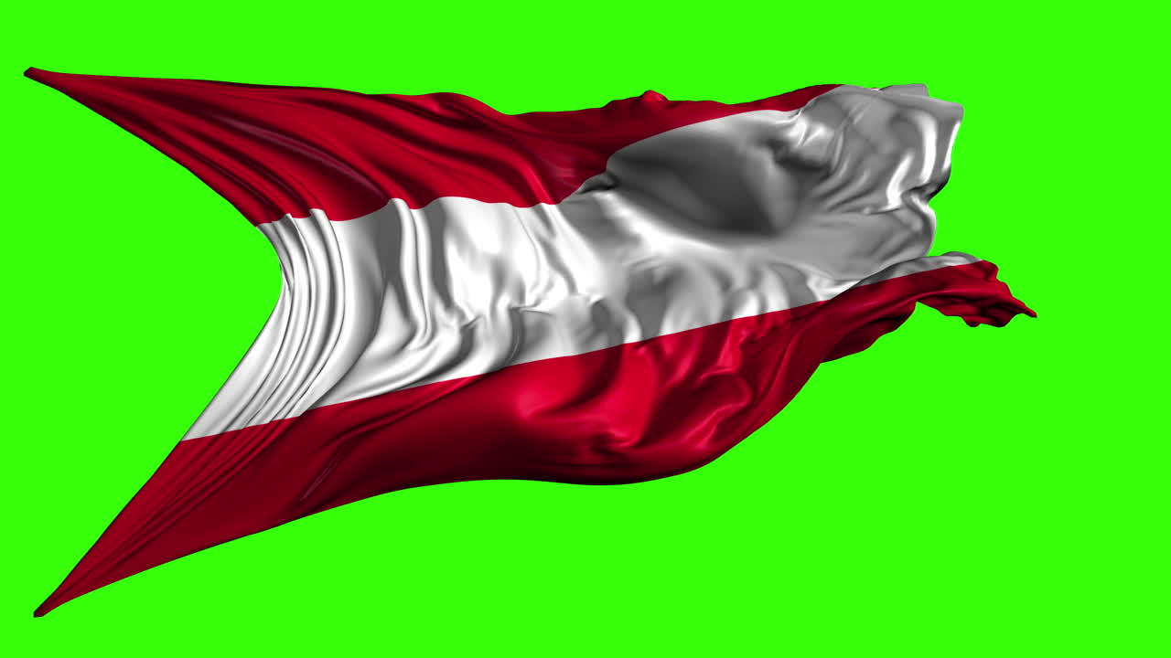 Austrian Flag on Green Screen