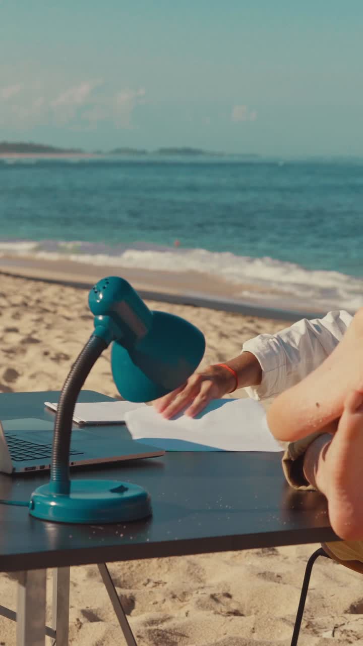 Working on the Beach