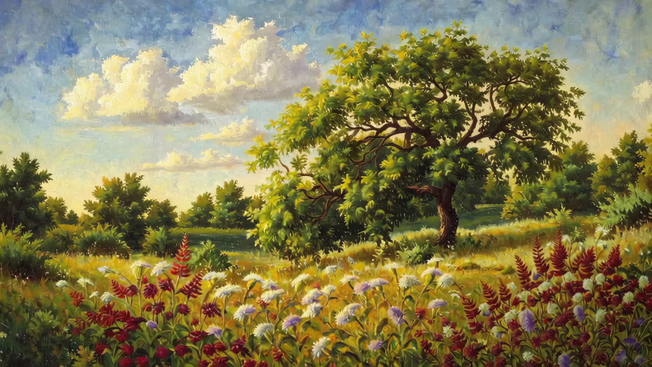 Peintures impressionnistes vibrantes de paysages naturels et de fleurs sauvages