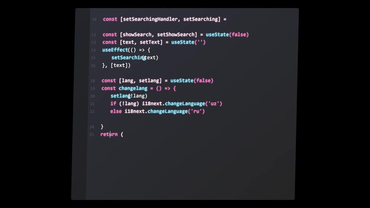 Software Developer Editing React Code in a Code Editor