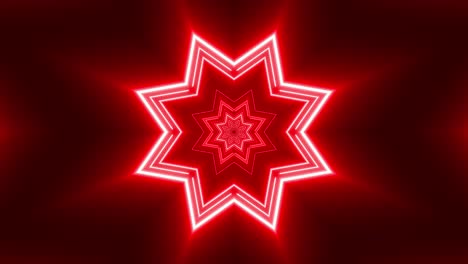 red neon kaleidoscope pattern