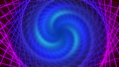 abstract neon background. swirl glowing pink and blue lines, ultraviolet spectrum tunnel.
