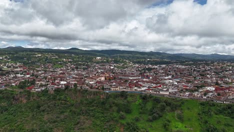 mexico’s chignahuapan, drone city hyperlapse from above