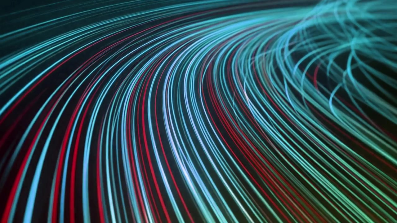 Abstract Motion Background with Glowing Neon Light Trails