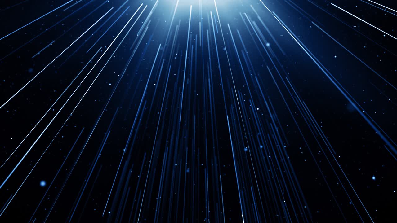 partículas de polvo azul abstracto luz bokeh títulos de movimiento bucle de fondo cinematográfico