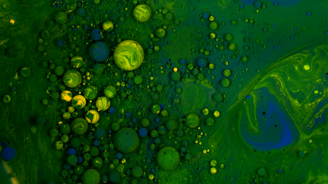 Sfondo astratto con bolle di olio liquido.