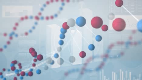 Animation-Von-DNA-Und-Verschiedenen-Diagrammen-Auf-Grauem-Hintergrund