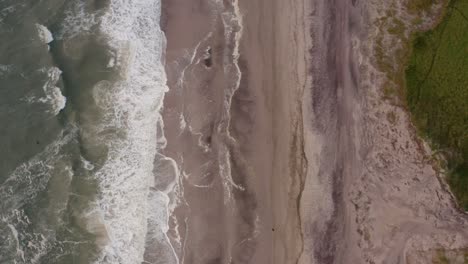 Top-down-aerial-footage-of-the-ocean-in-Denmark-at-the-western-coast