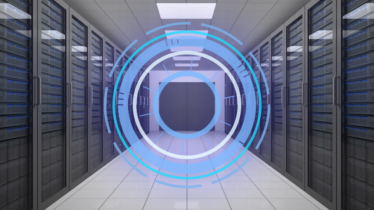 animación del alcance y procesamiento de datos a través de servidores informáticos