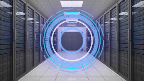 animación del alcance y procesamiento de datos a través de servidores informáticos