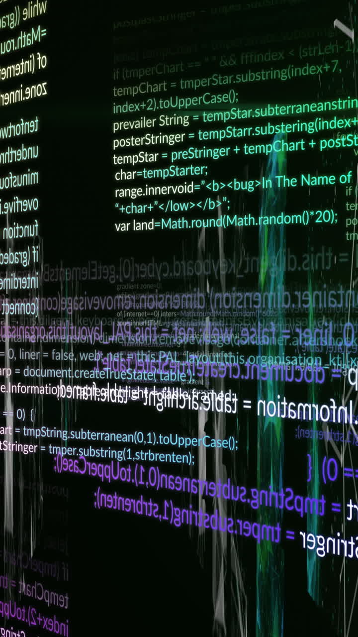 animación del procesamiento de datos sobre un fondo negro