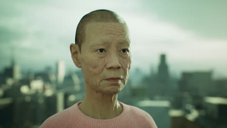 도시에 있는 아시아  ⁇ 은 여자