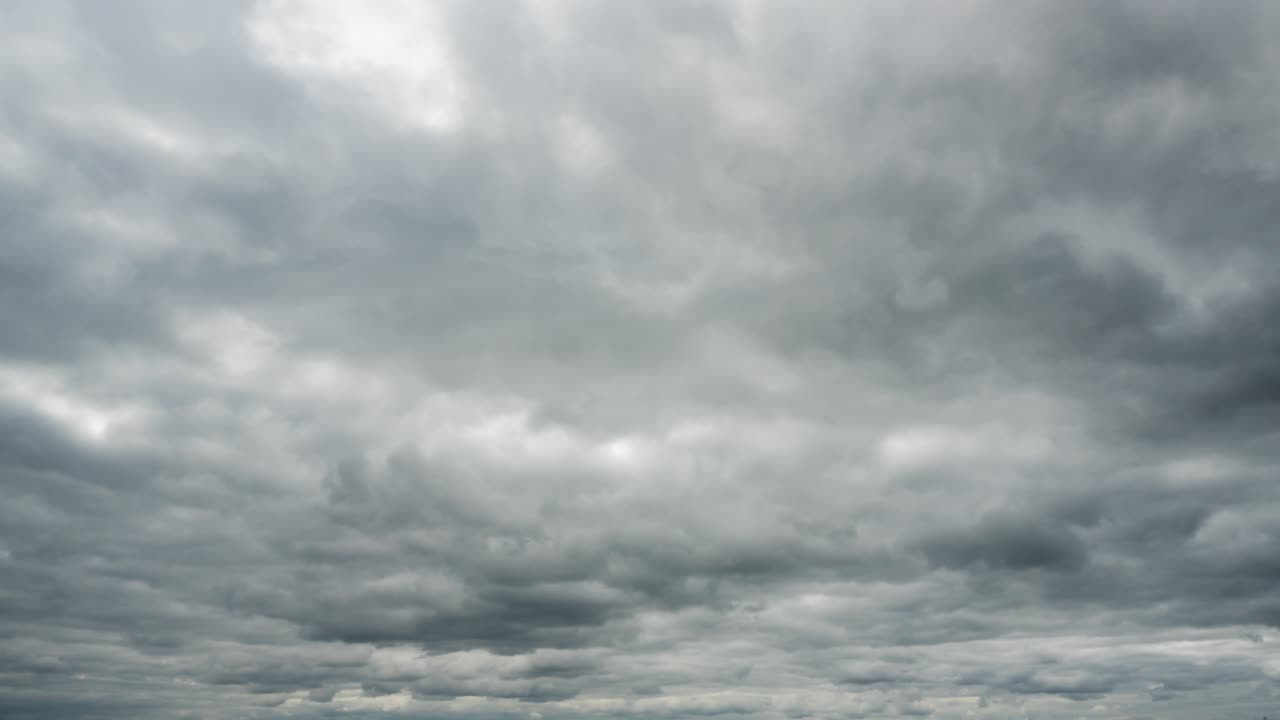 Time lapse of overcast grey clouds, cloudy dull day