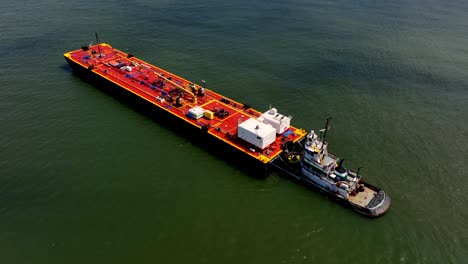 An-aerial-view-of-Gravesend-Bay-in-Brooklyn,-NY-on-a-sunny-day