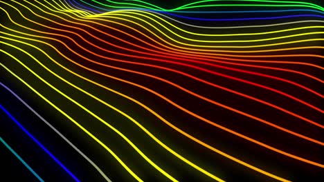 abstract digital multicolored wave at black background abstract title blurred animation of particle seamless