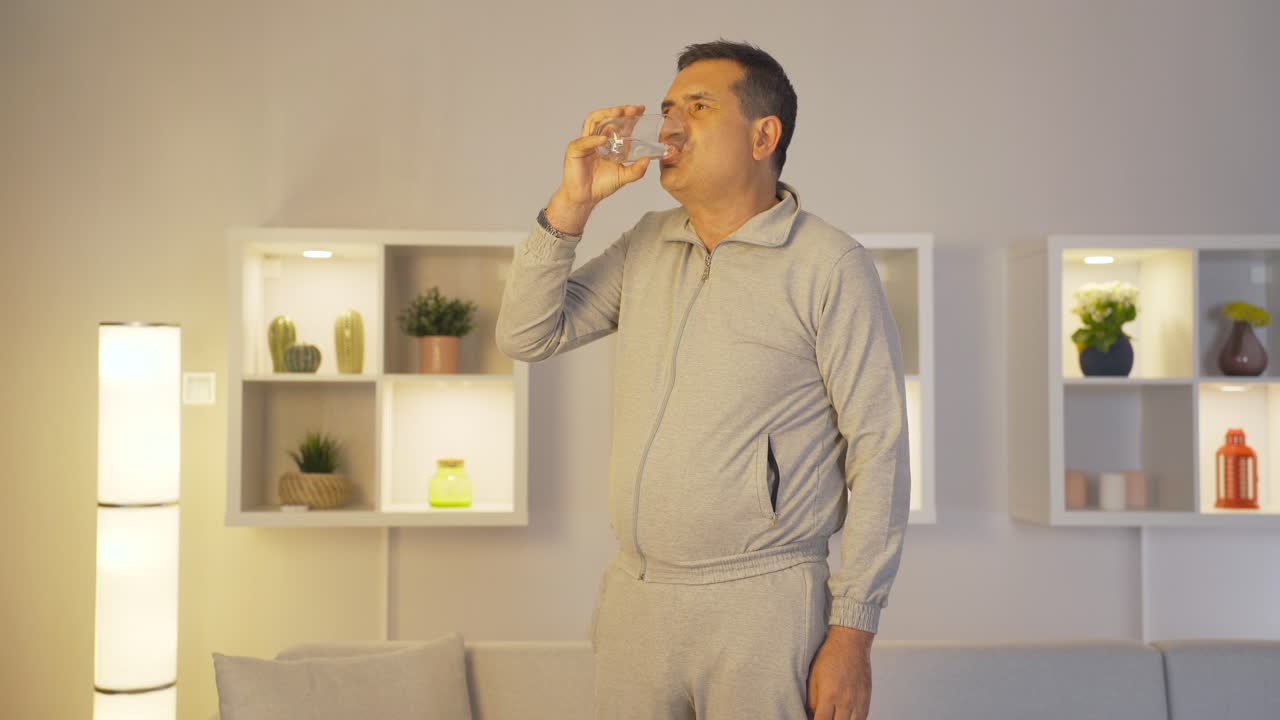 병든 사람은 물을 많이 마신다.