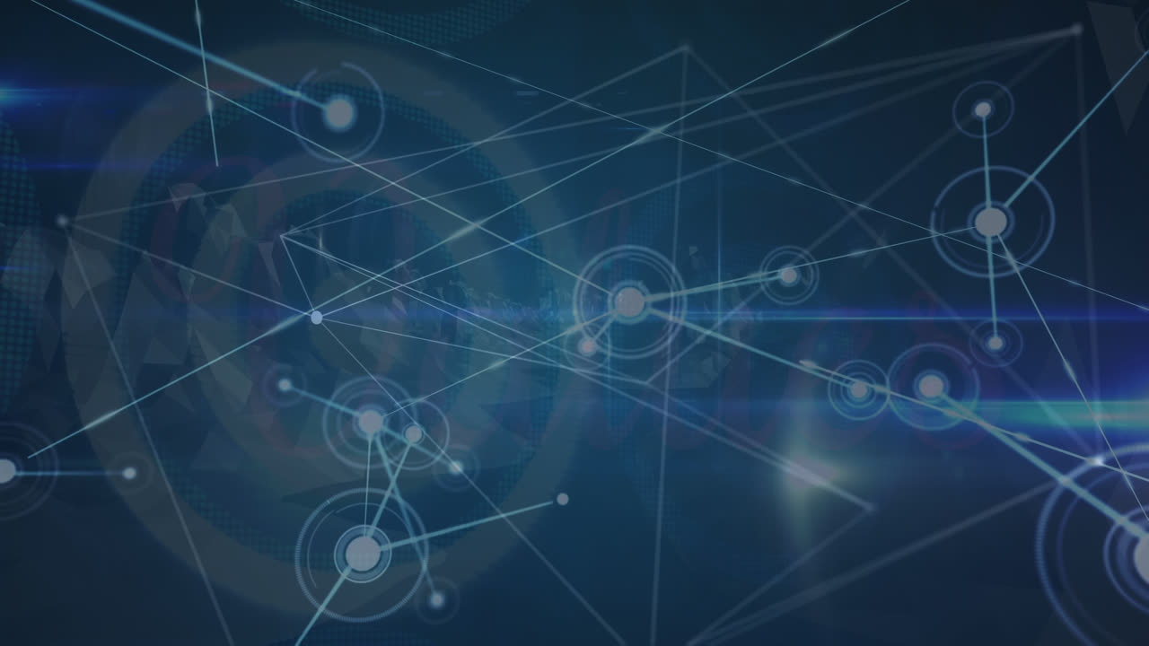 animación de la red de conexiones sobre el paisaje