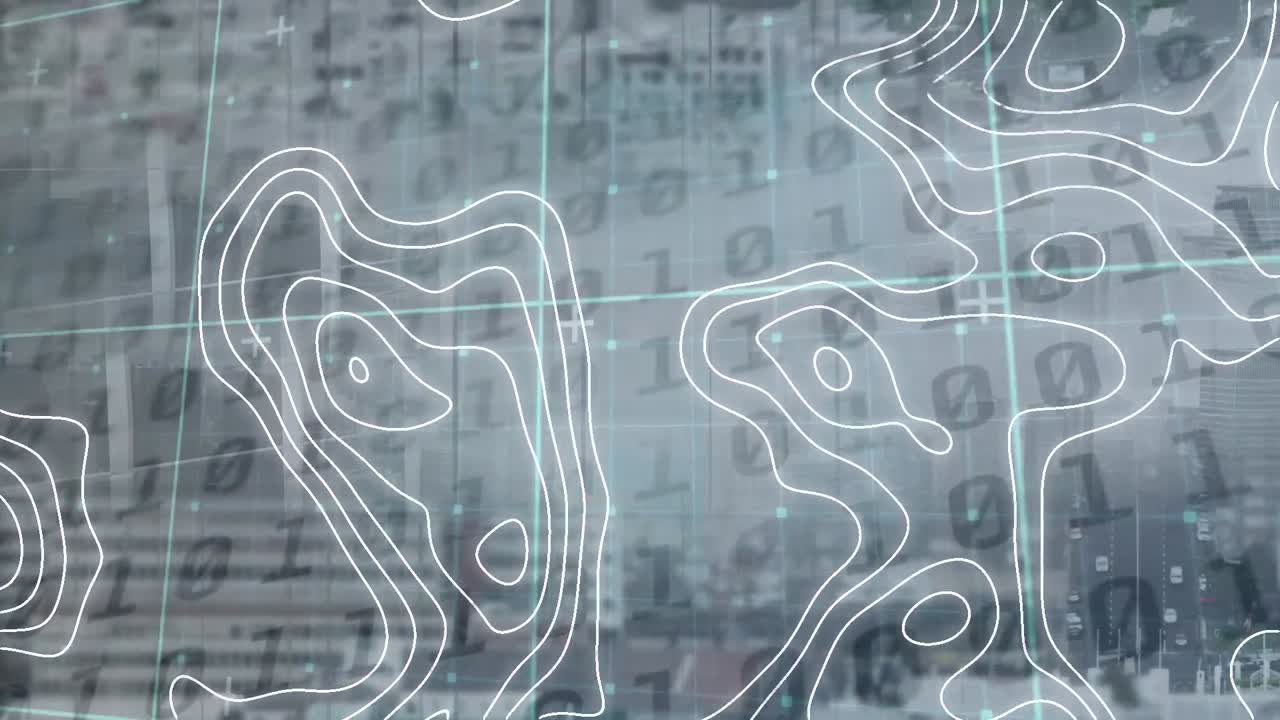 animación de líneas blancas en movimiento sobre el procesamiento de datos