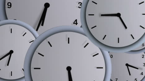 animation of multiple clocks moving