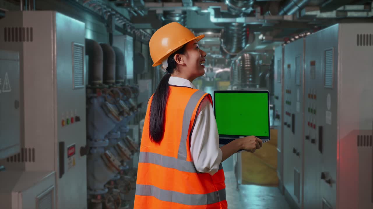 Female Engineer working in a Power Plant