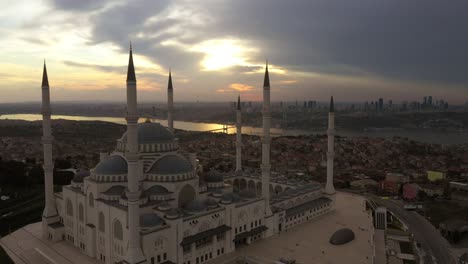 aerial view of camli̇ca mosque in istanbul in ramadan