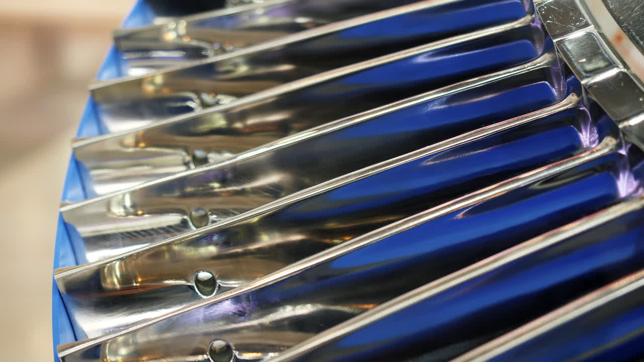 vista de cerca de las palas de la turbina