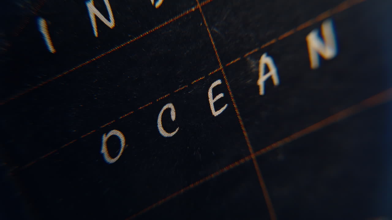Indian ocean illustrated Earth map macro view. Name geographical object marked