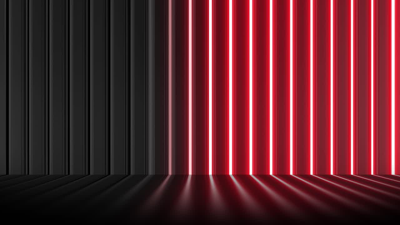 Red Neon Light Stripes Background