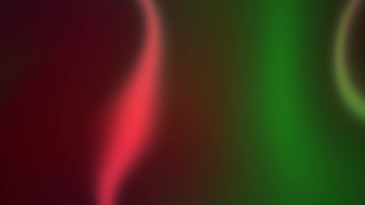 Bucle sin fin de degradados de luz verdes y rojos abstractos y fluidos