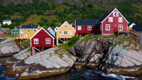 colorful coastal village in norway