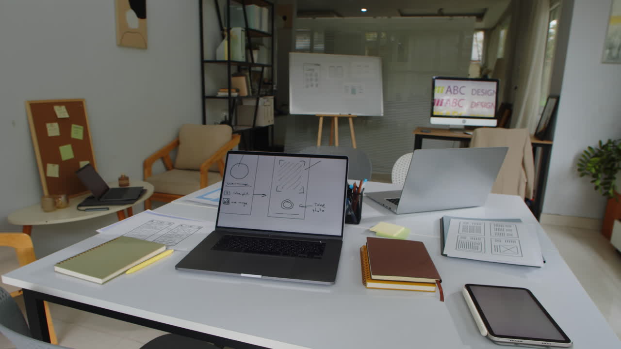Workspace of IT Workers with Digital Devices in Office