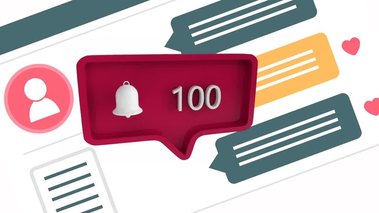 icono de campana con aumento del recuento de números para las redes sociales