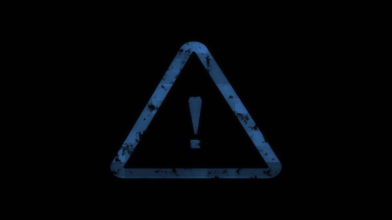 Danger signal alert warning warn digital display concept of cyber attack malware data breach system