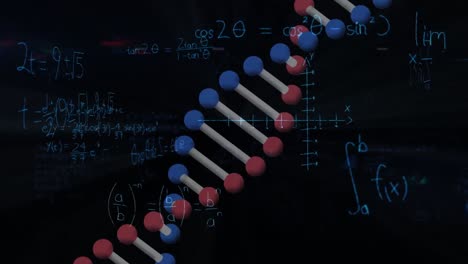 animación de ecuaciones matemáticas sobre la cadena de adn
