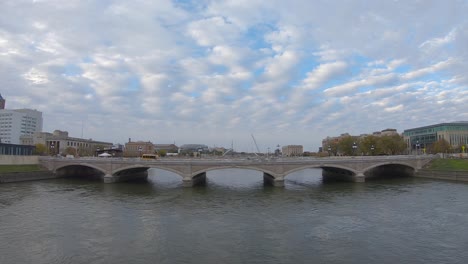river front bridge beautiful skyline
