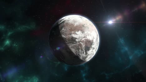 traveling through space towards a distant exoplanet