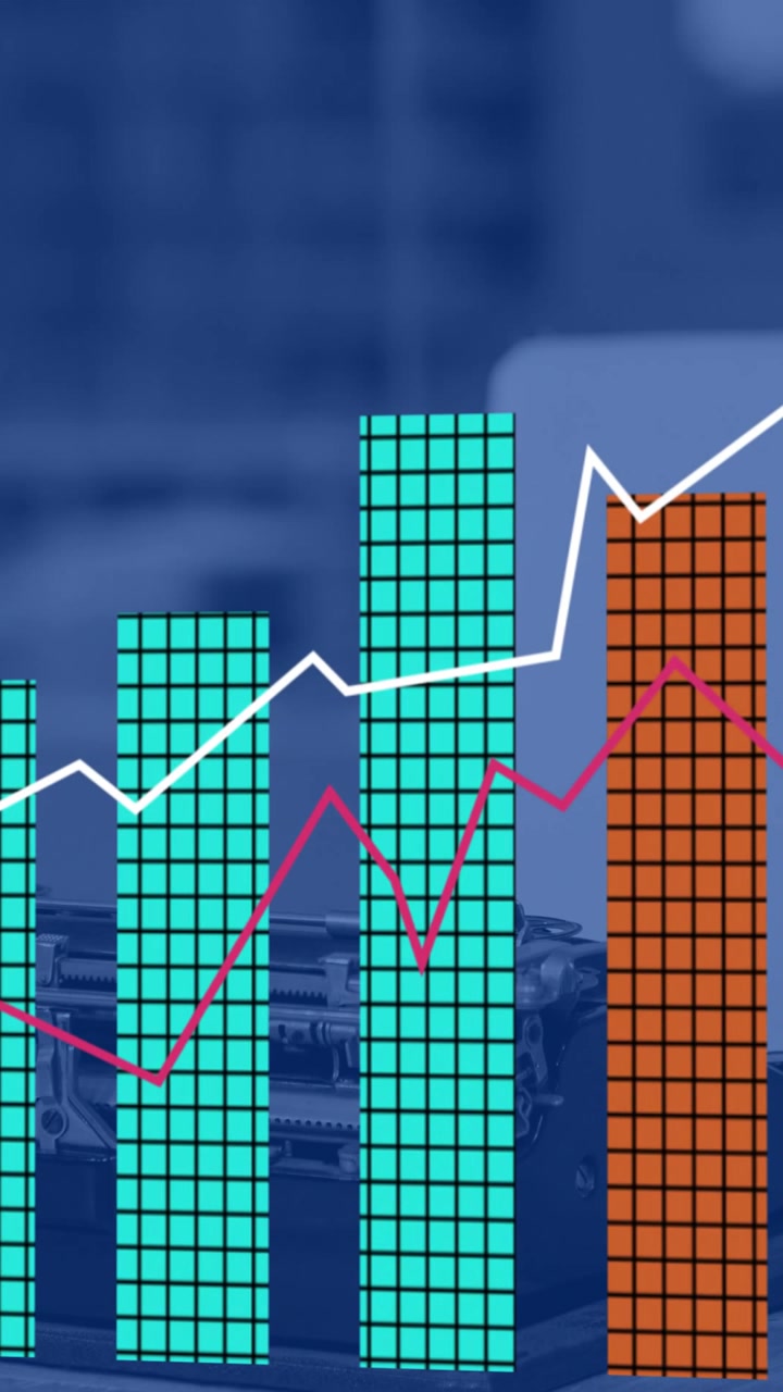 Vertical video: F4 starting bars drawing white or magenta lines marking orange bar showing biz growt