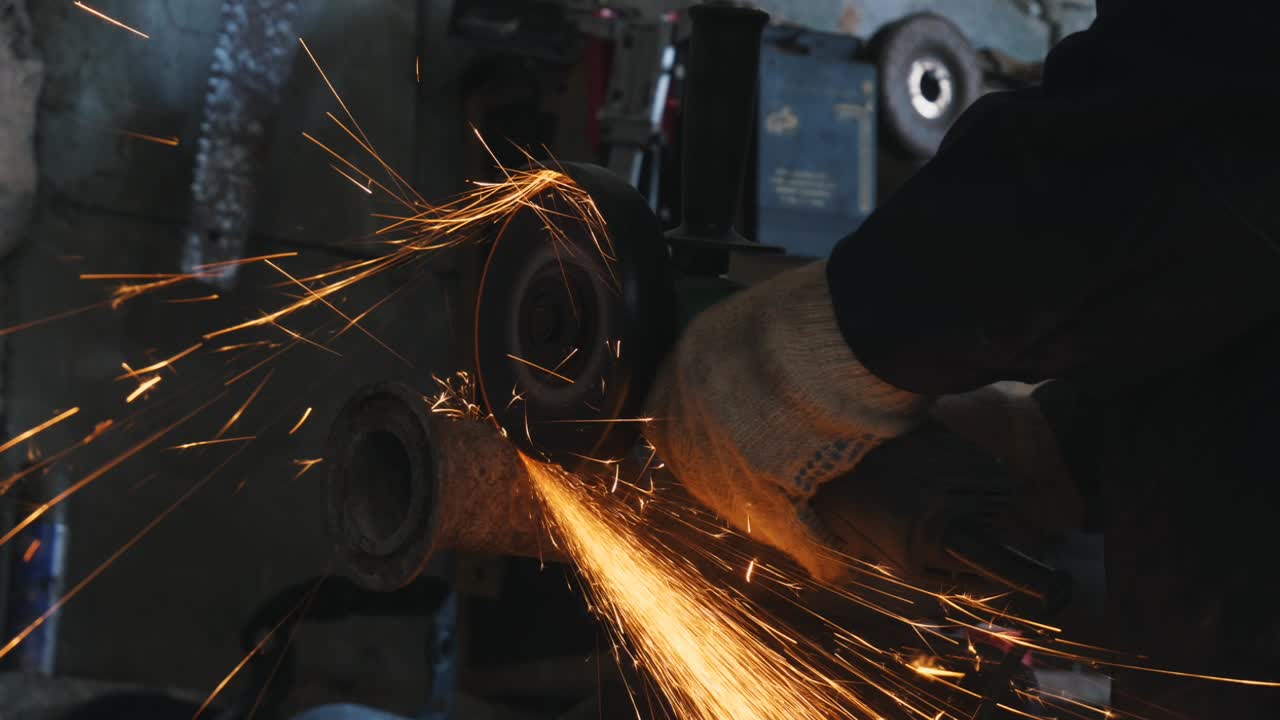 proceso de molienda de metales en un taller