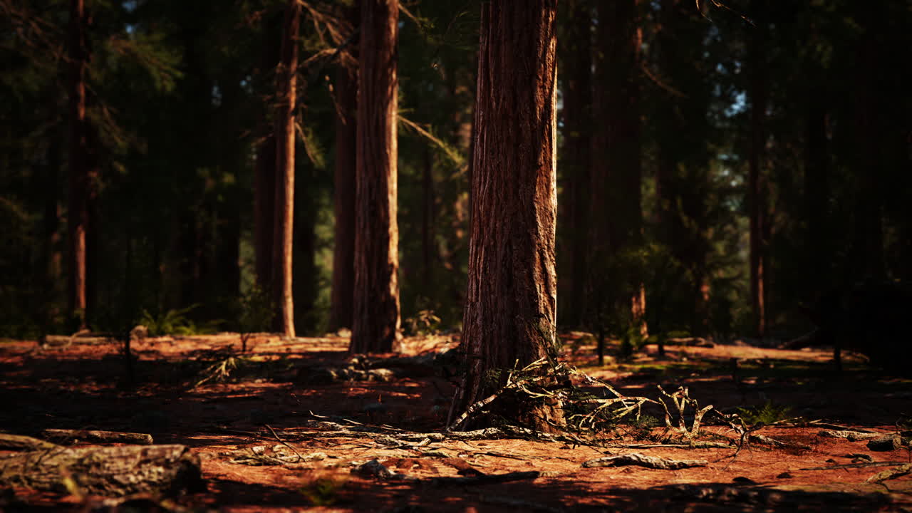 마리포사 그로브 의 세 ⁇ 이아 들 에서 이른 아침 의  ⁇ 빛
